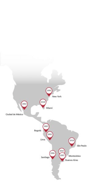 mapa de presencia de compass group y pagoaltoque en América